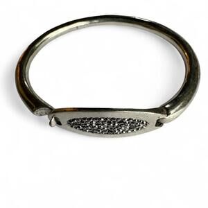 Lucky Brand Y2K Silver tone bangle with rhinestones #bling #jewelry #pretty
